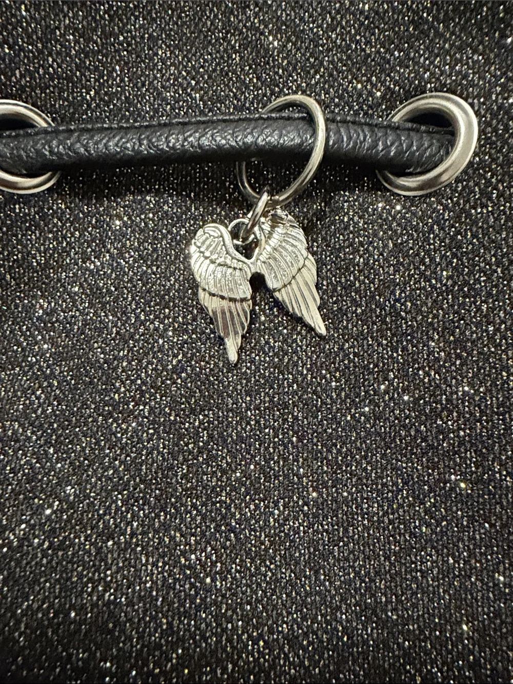 Victoria's Secret Black Sparkling Drawstring Backpack